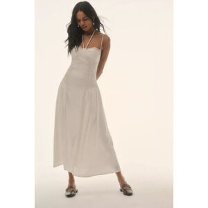 NWT Anthropologie Forever That Girl Sleeveless Lace Midi Dress $198 LP White